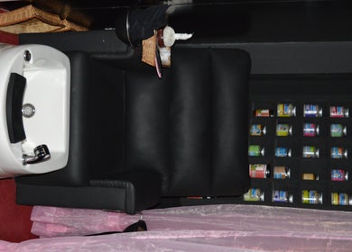 Pedicure station at Nj's Lounge Talaopali Branch - Thane, featuring a plush chair for ultimate comfort in Thane, Maharashtra, IN.