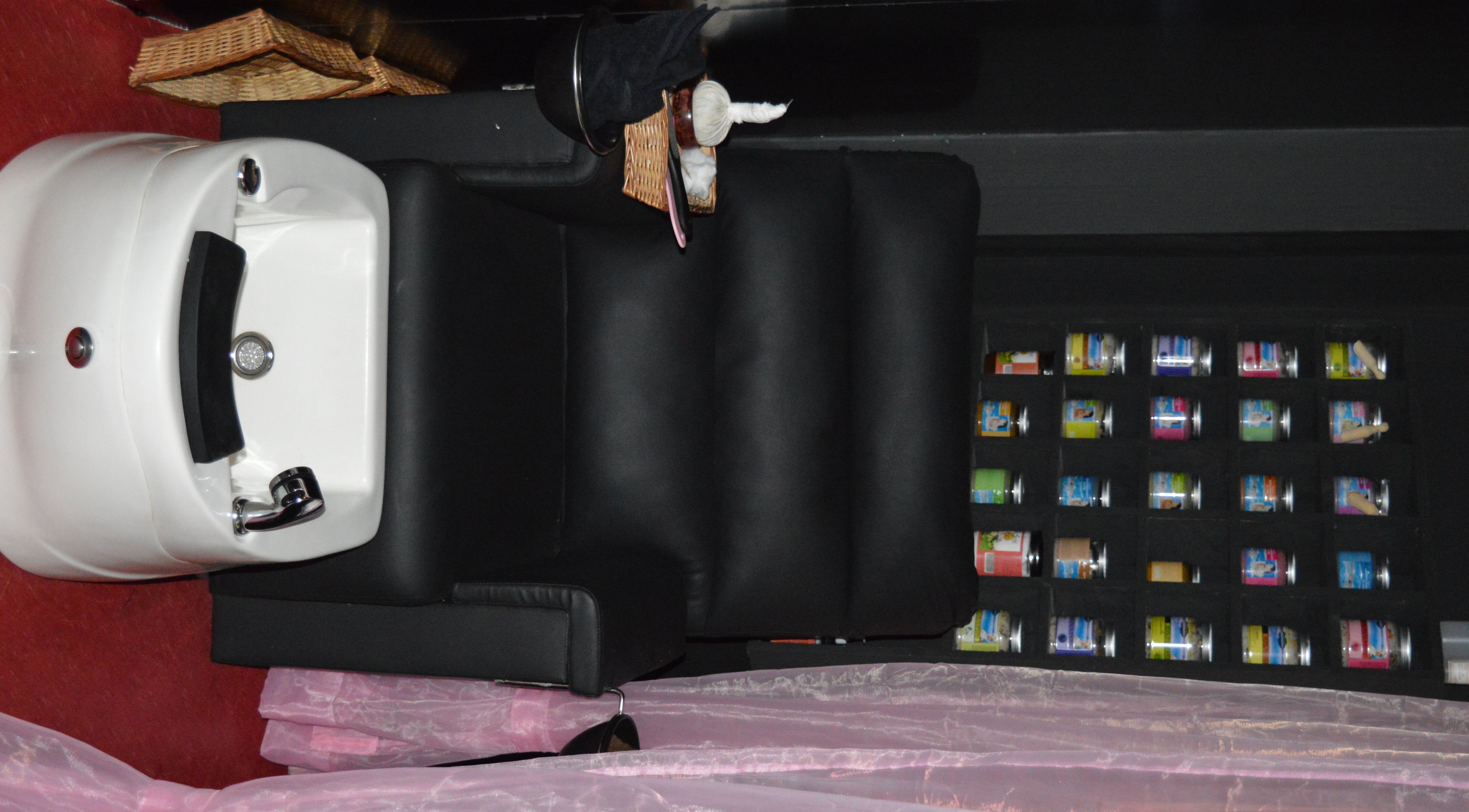 Pedicure station at Nj's Lounge Talaopali Branch - Thane, featuring a plush chair for ultimate comfort in Thane, Maharashtra, IN.