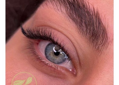 Close-up of expertly styled lashes at Breeze Brow and Lash, Glasgow, Scotland, GB.