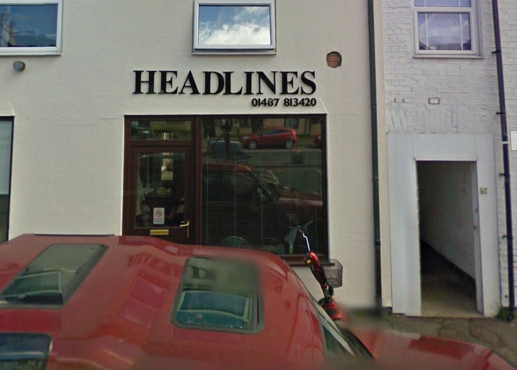 Front view of Headlines beauty salon in Ramsey, England, GB.