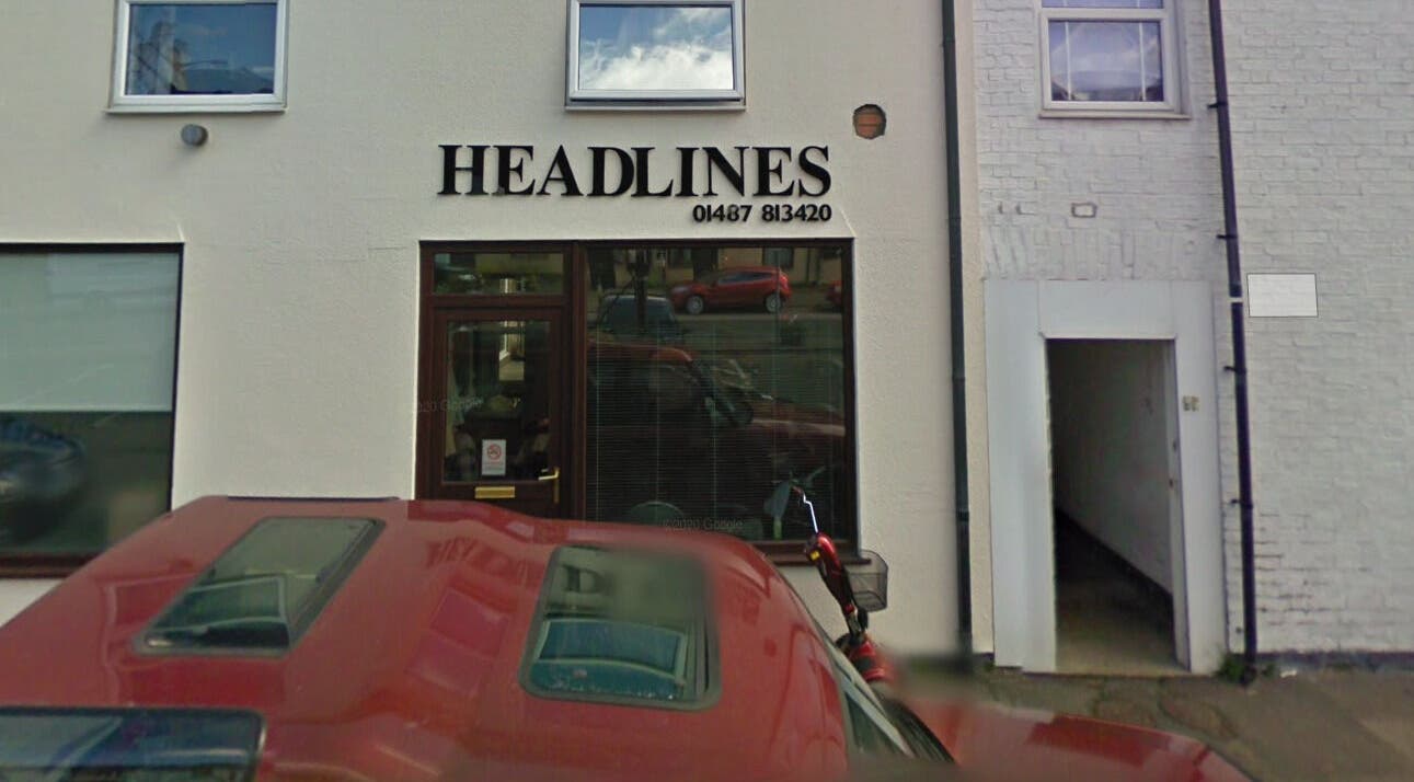Front view of Headlines beauty salon in Ramsey, England, GB.