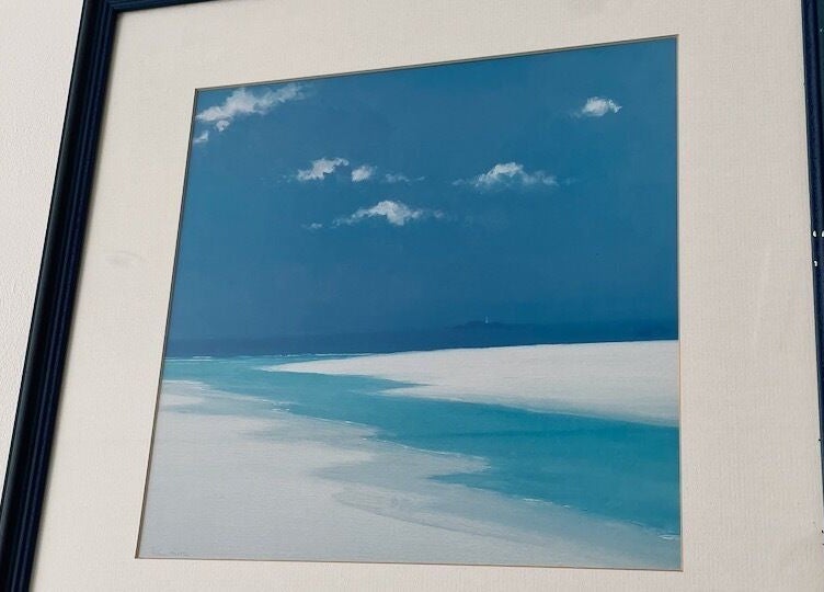 Tranquil ocean artwork at Neil Cox Hypnotherapy, Hayle, England, GB, conveying a peaceful atmosphere.