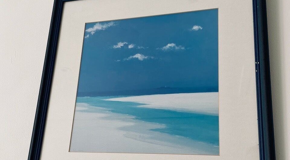 Tranquil ocean artwork at Neil Cox Hypnotherapy, Hayle, England, GB, conveying a peaceful atmosphere.