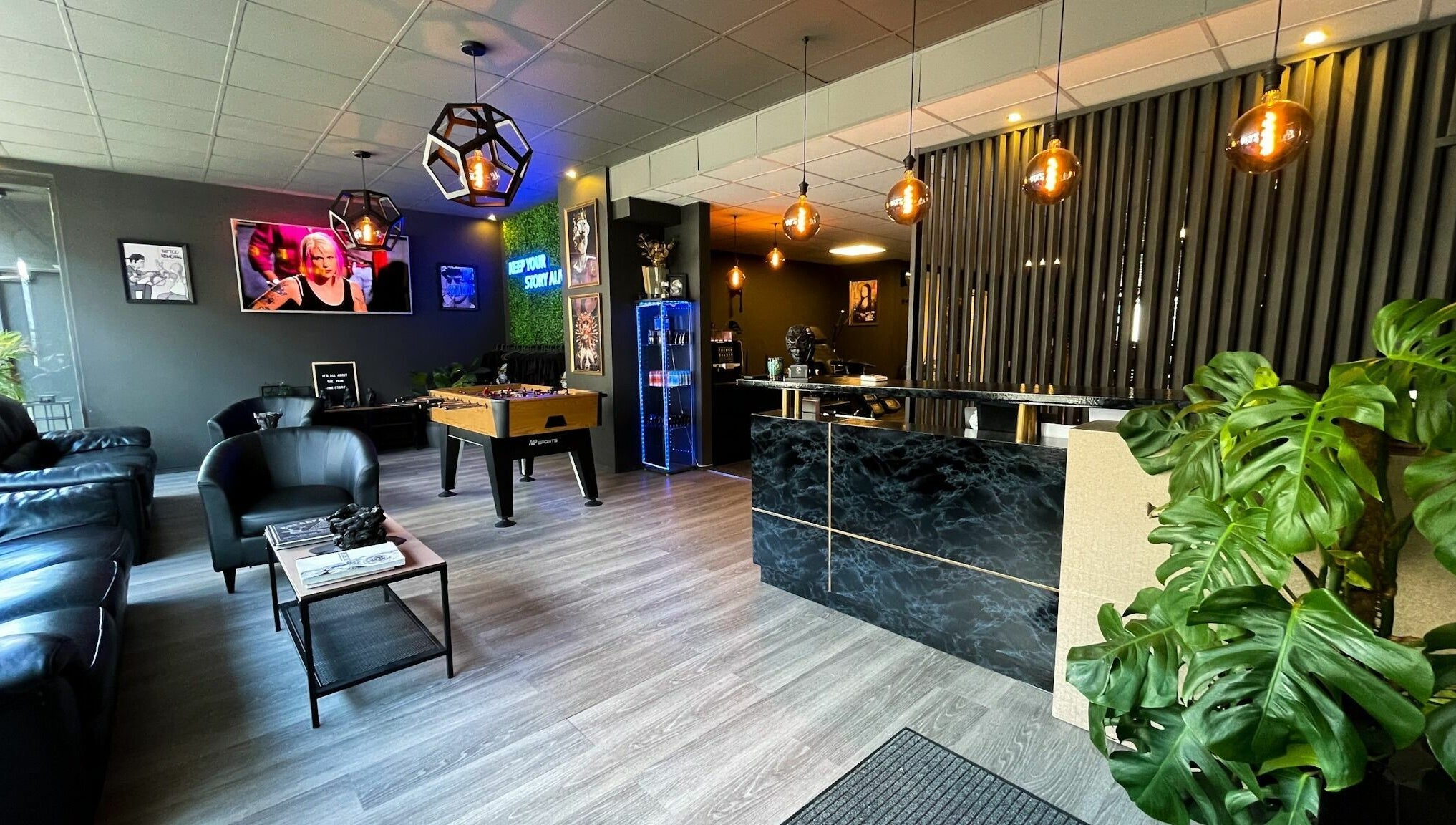 Sophisticated lounge at Kristiansand venue with plants, seating, and stylish decor in Kristiansand, Agder, NO.