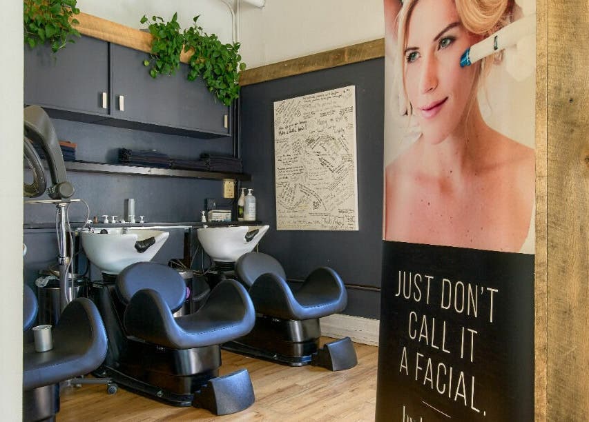 Comfortable salon chairs at Alchemy Space, a beauty venue in New York, New York, US, with stylish decor.