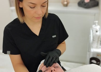 Facial treatment at Amani Beauty Clinic in Pool, England, GB with a professional therapist.