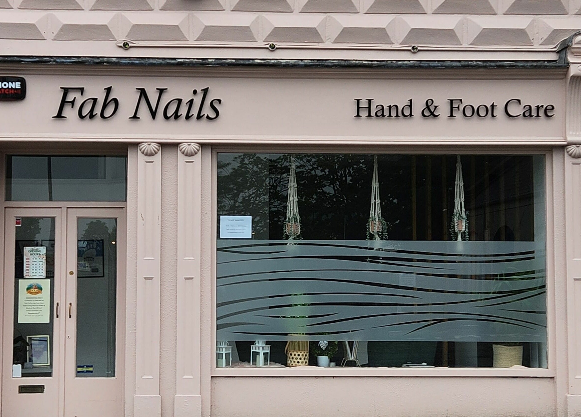Front entrance of Fab Nails Thurles, a nail salon in Thurles, County Tipperary, IE with stylish signage.