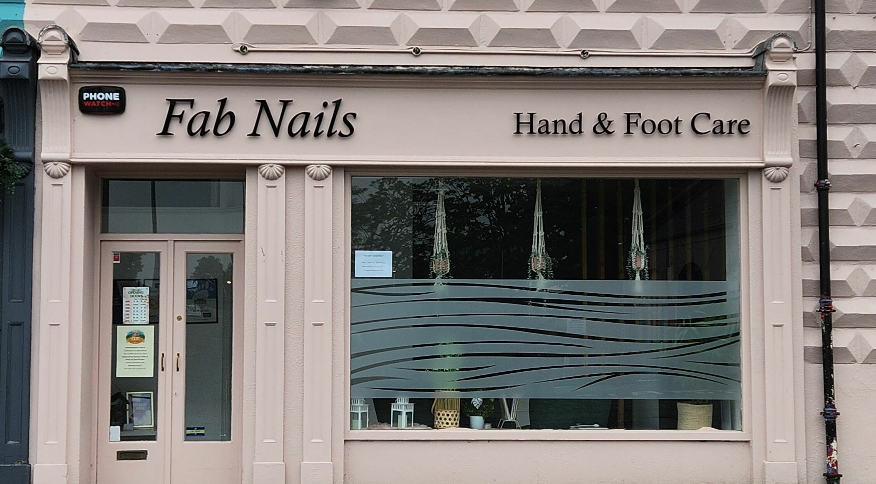 Front entrance of Fab Nails Thurles, a nail salon in Thurles, County Tipperary, IE with stylish signage.