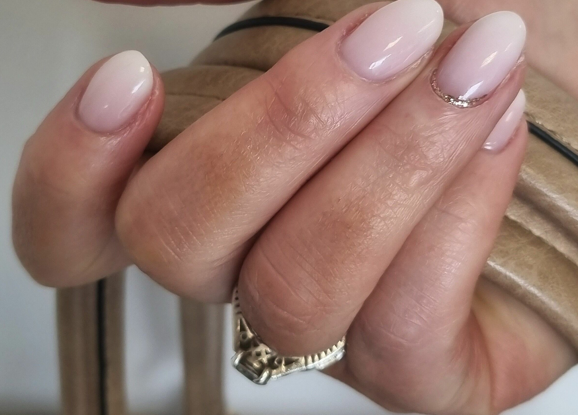 Close-up of elegant nails with soft pink polish at Fab Nails Thurles, Thurles, County Tipperary, IE.