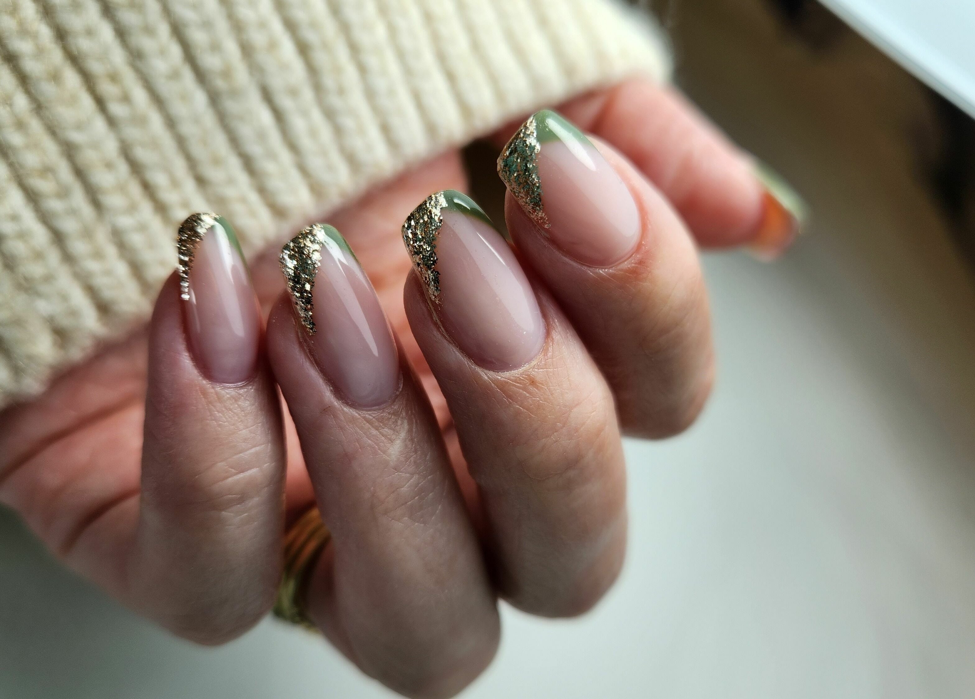 Stunning nail art with gold accents at Fab Nails Thurles, Thurles, County Tipperary, IE.