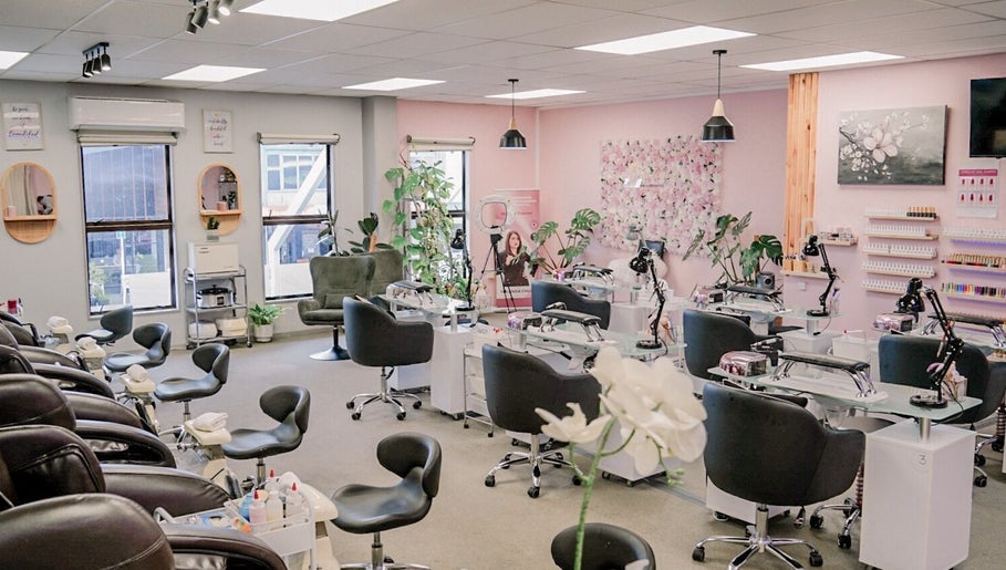 Inside Beautique Nails and Aesthetics & Co Ltd, Taupō, Waikato, NZ featuring chic nail stations.