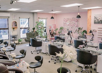 Inside Beautique Nails and Aesthetics & Co Ltd, Taupō, Waikato, NZ featuring chic nail stations.