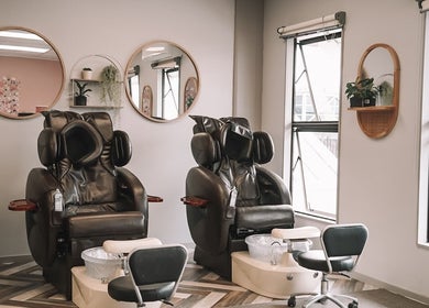 Luxurious spa chairs at Beautique Nails and Aesthetics & Co Ltd in Taupō, Waikato, NZ offer ultimate relaxation.