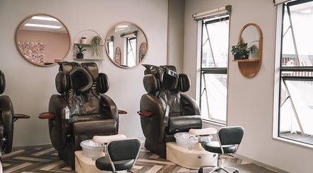 Luxurious spa chairs at Beautique Nails and Aesthetics & Co Ltd in Taupō, Waikato, NZ offer ultimate relaxation.