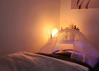 Relaxation pod at Beautique Nails and Aesthetics & Co Ltd in Taupō, Waikato, NZ creates a tranquil atmosphere.