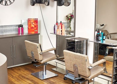 Saiqs Hair and Beauty salon in London, England, GB features stylish salon chairs and modern decor.