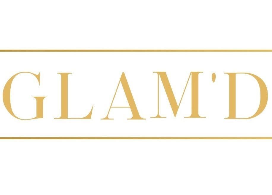 Elegant Glam’d by Sisanda logo set in gold, representing the beauty venue in Rushden, England, GB.