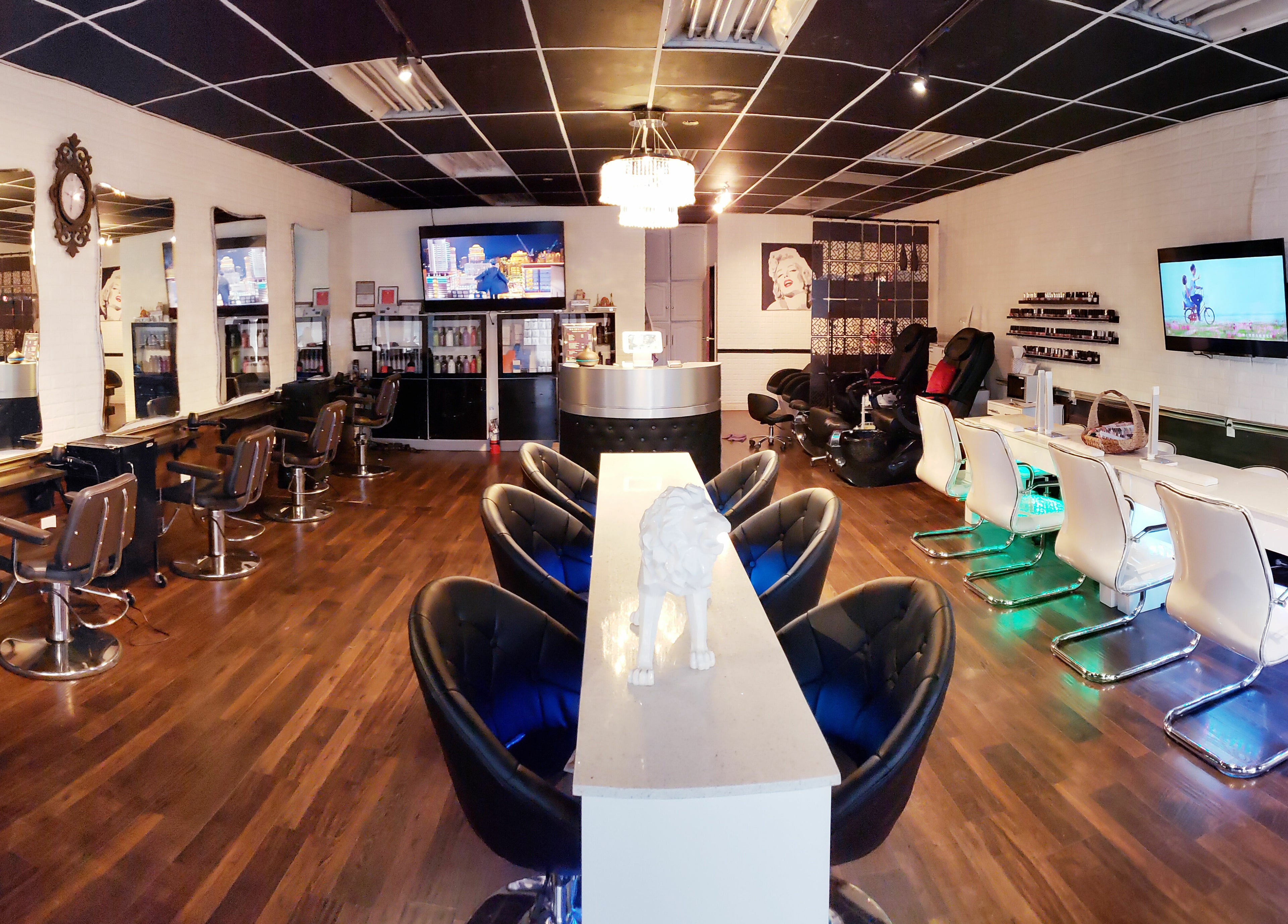 Interior of Hair Club 20 | San Gabriel showcasing stylish salon setup, San Gabriel, California, US.