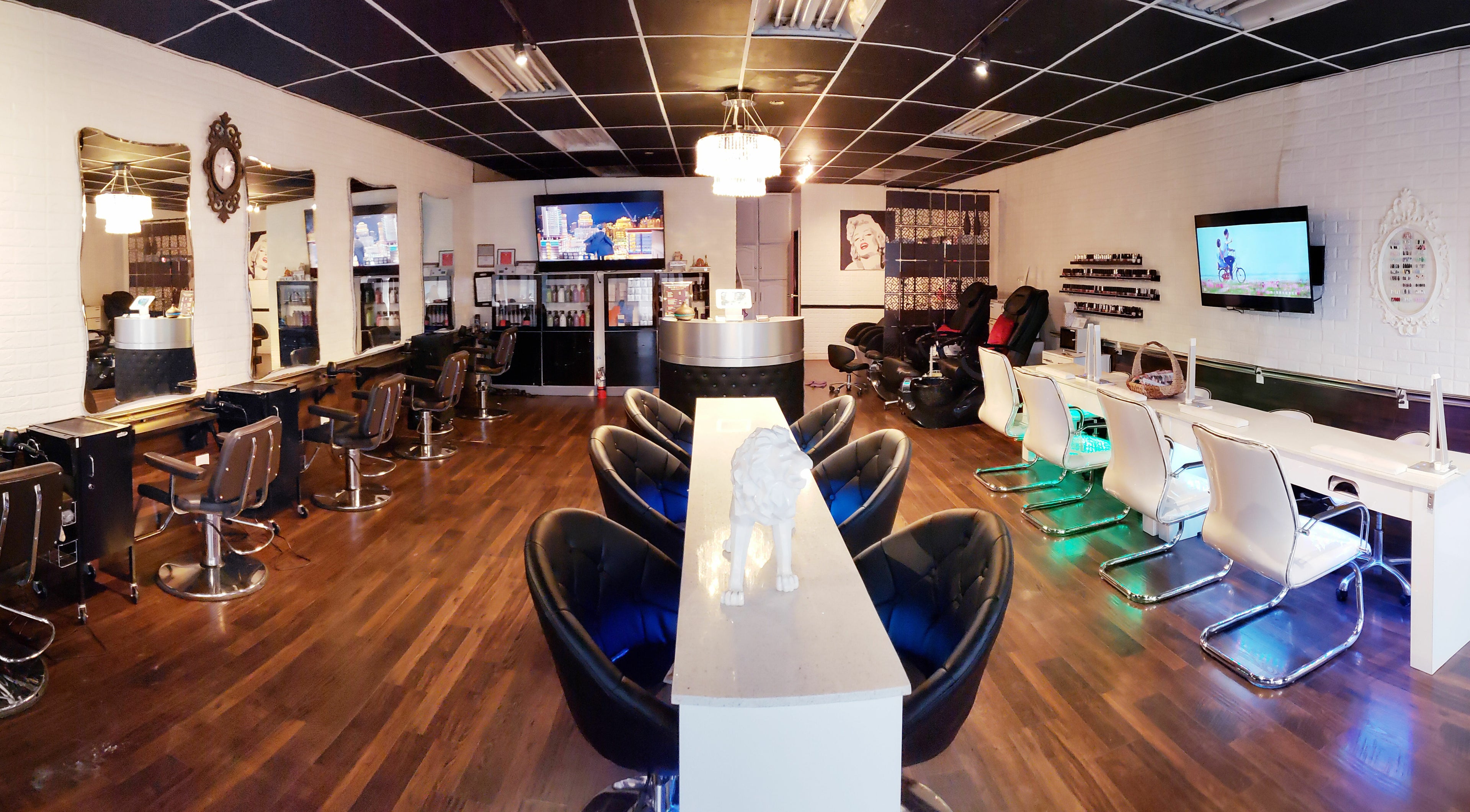 Interior of Hair Club 20 | San Gabriel showcasing stylish salon setup, San Gabriel, California, US.