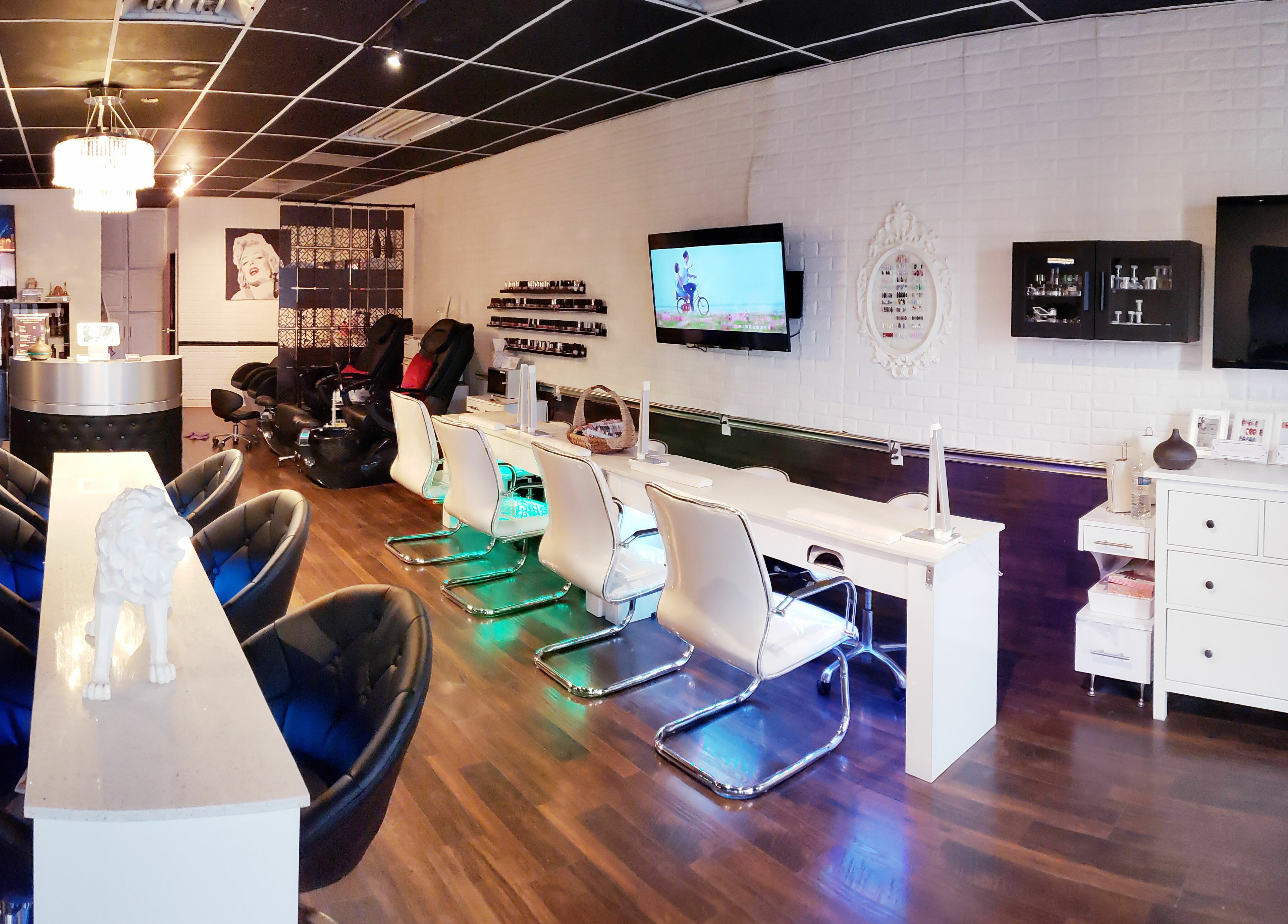 Modern interior of Hair Club 20 | San Gabriel, featuring stylish seating in San Gabriel, California, US.