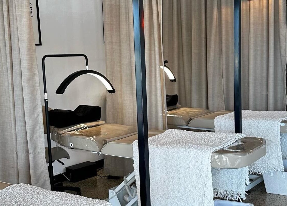 Modern beauty beds at All-Eyes Beauty in Falcon, Western Australia, AU.