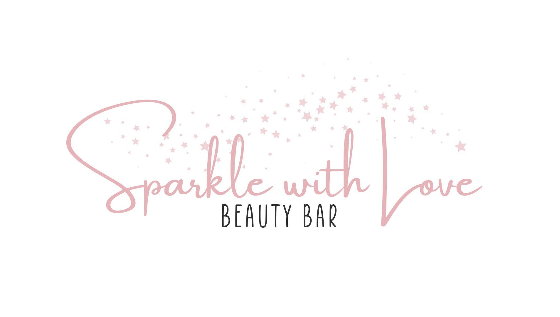 Elegant logo for Sparkle with Love Beauty Bar in Hialeah, Florida, US, featuring stars and graceful lettering.