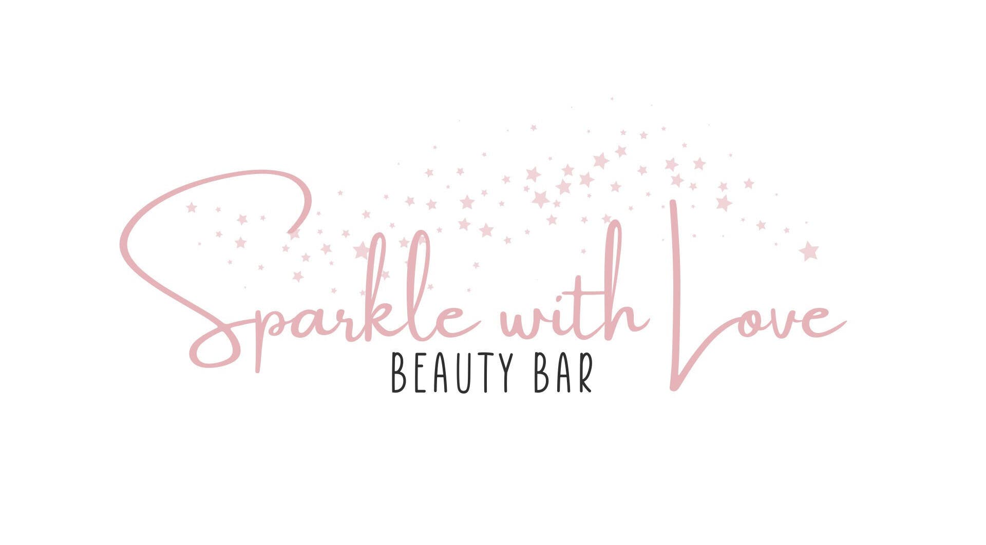 Elegant logo for Sparkle with Love Beauty Bar in Hialeah, Florida, US, featuring stars and graceful lettering.