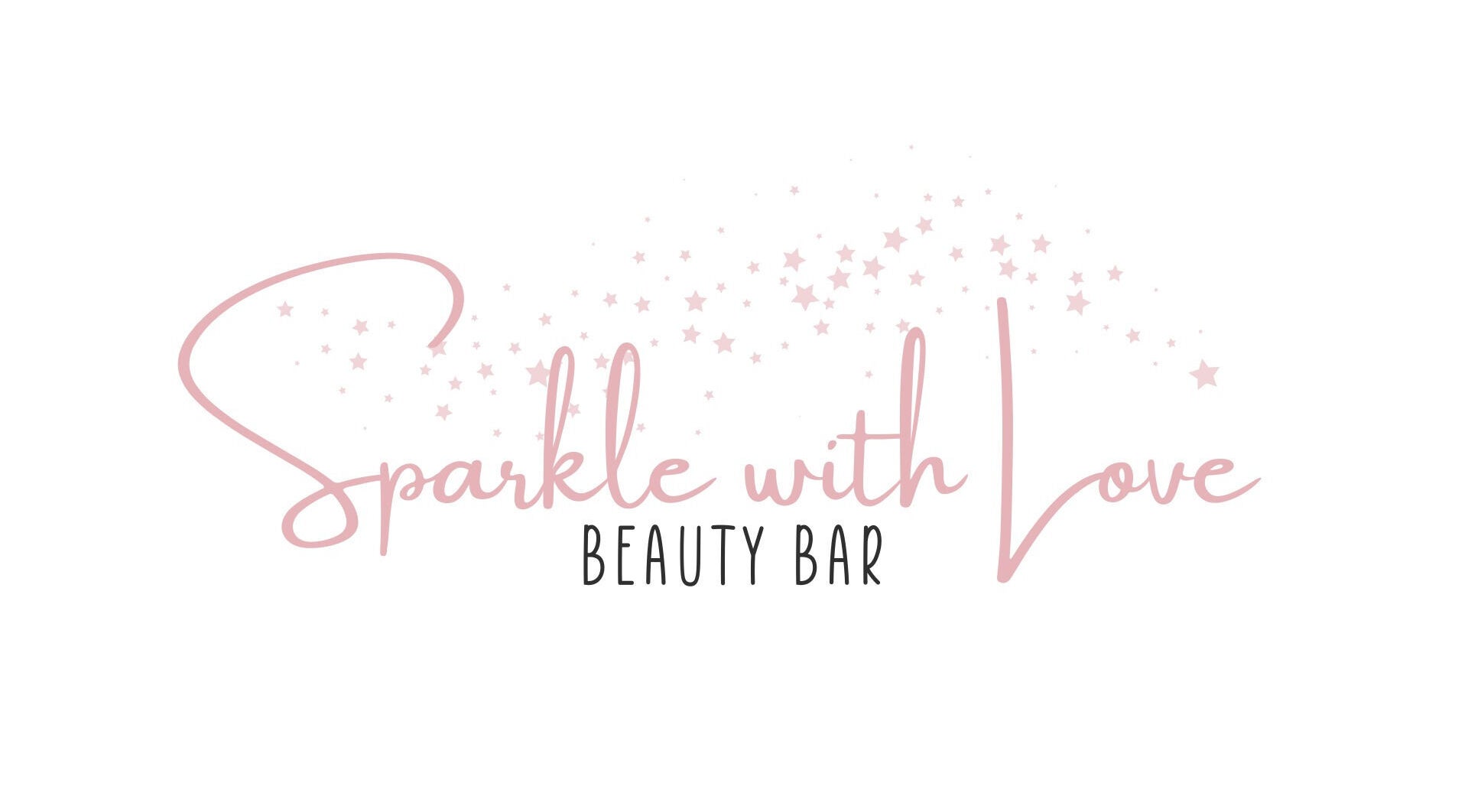 Elegant logo for Sparkle with Love Beauty Bar in Hialeah, Florida, US, featuring stars and graceful lettering.