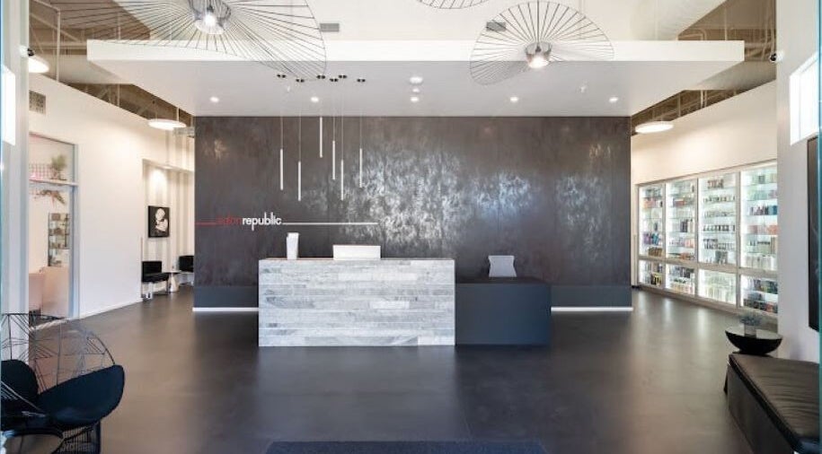 Spacious, modern lobby of Hair Studio Sho - Sunnyvale in Sunnyvale, California, US with sleek design.