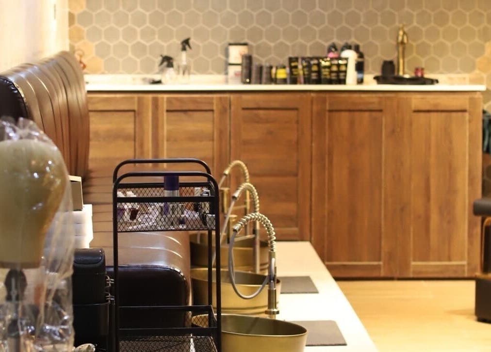 Modern salon seating and decor at VstylesHair & Beauty Studio, Ikeja, Lagos, NG.