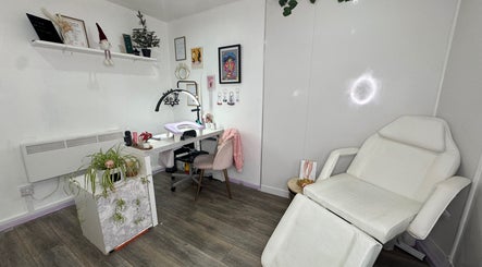 Elegant nail and beauty station at Nails N Beauty by Claire, Prestwich, England, GB featuring modern decor and comfy seating.