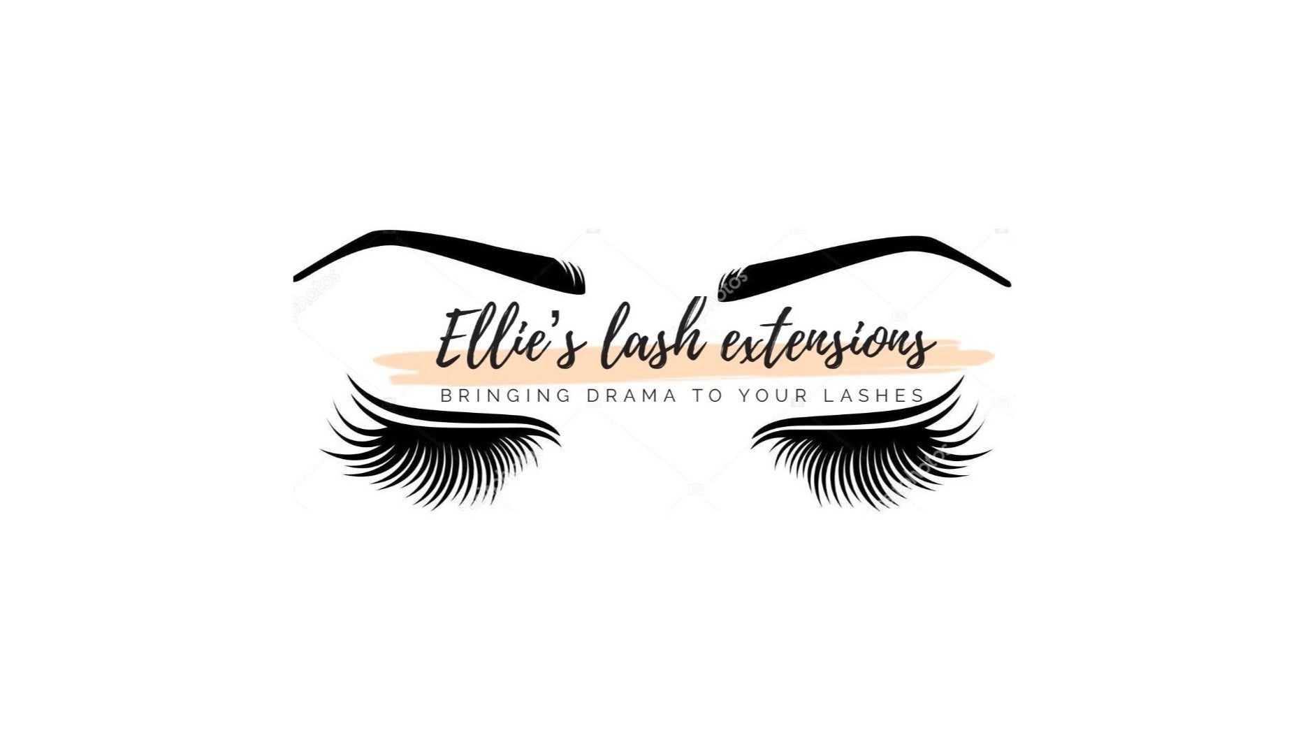 Logo of Ellie’s Lash Extensions located in Copthorne, England, GB, featuring artful lash designs.