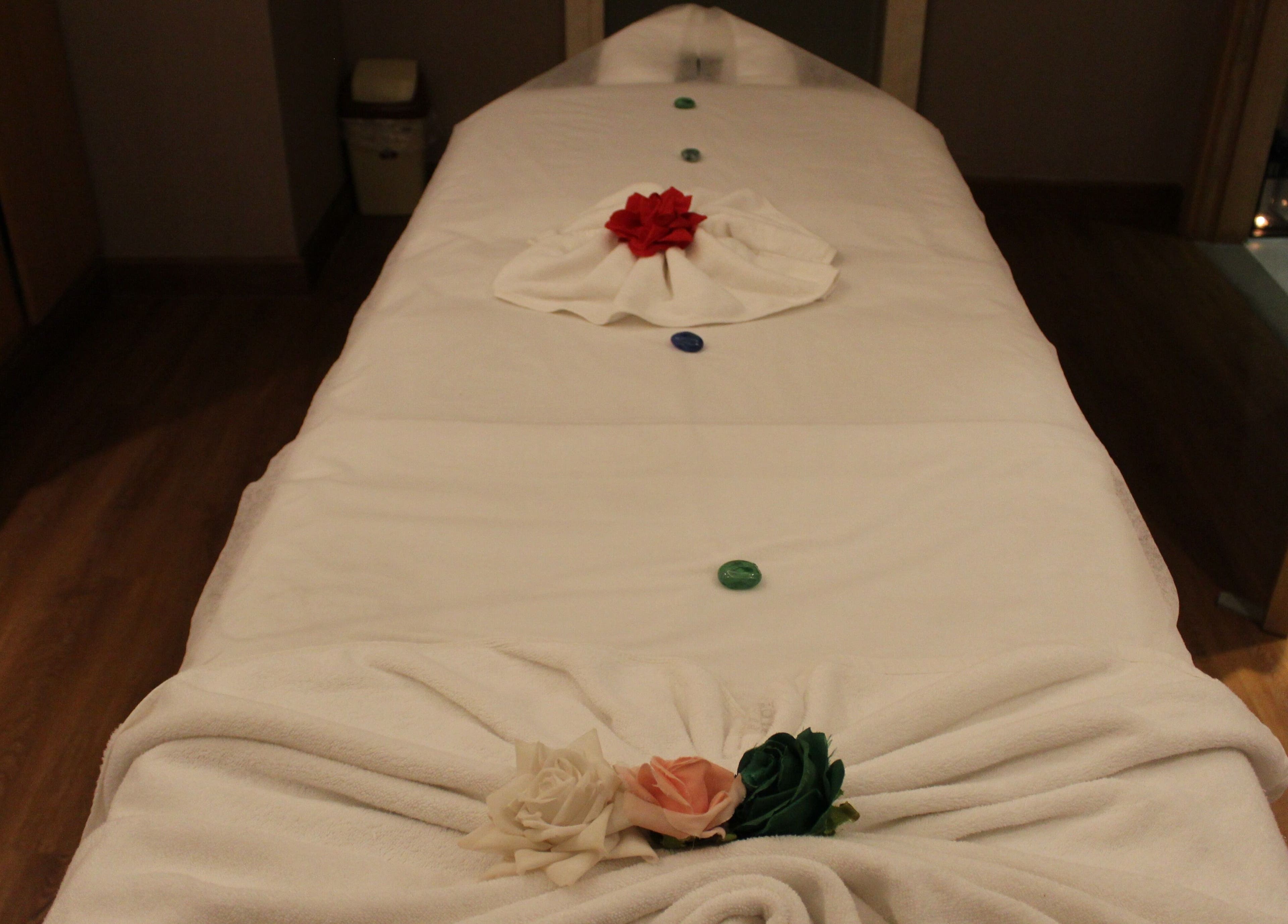Serene massage table setup at Niyama Spa, Hilton Garden Inn Albarsha, Dubai, Dubai, AE.