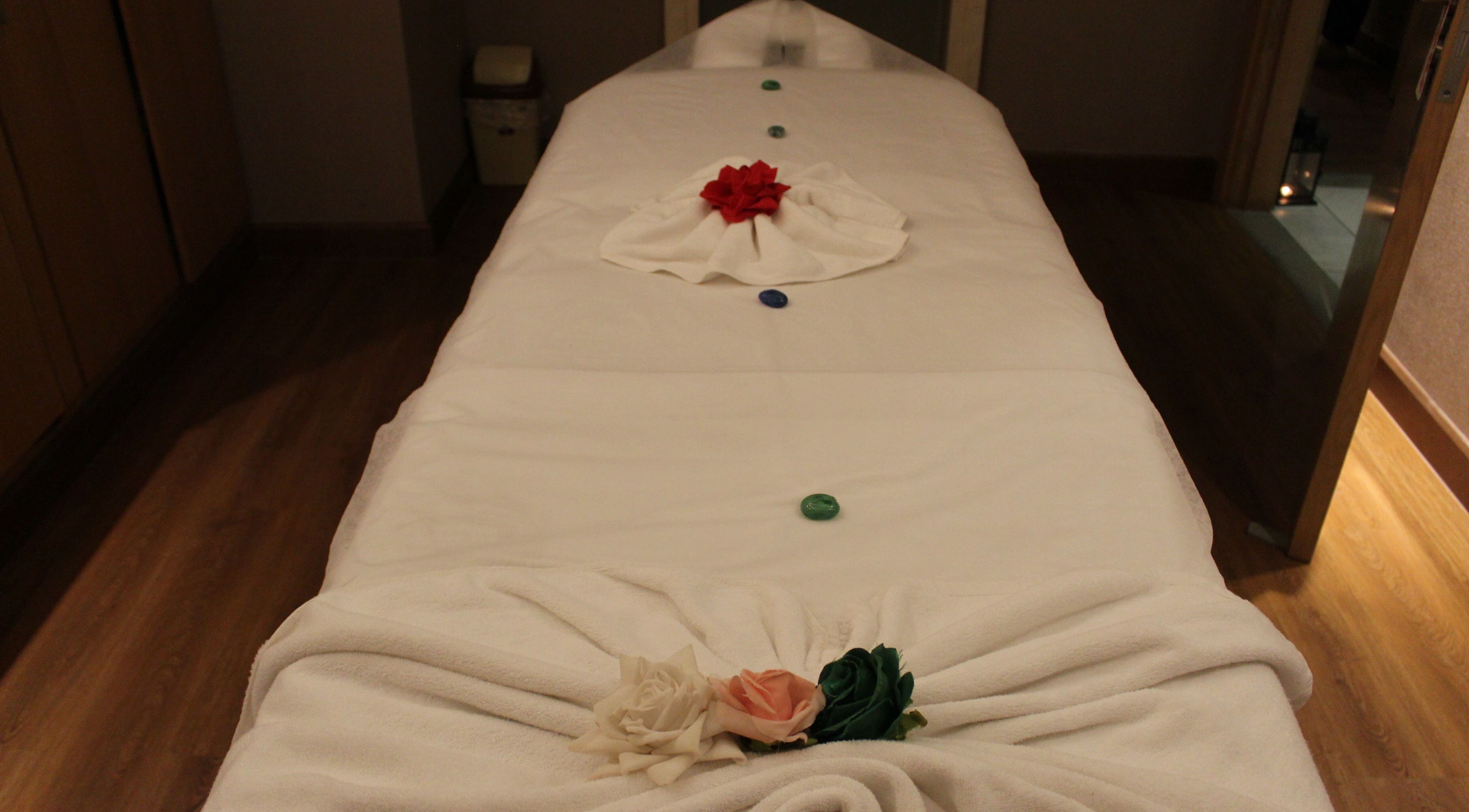 Serene massage table setup at Niyama Spa, Hilton Garden Inn Albarsha, Dubai, Dubai, AE.
