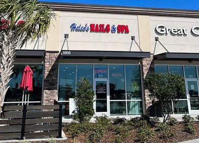 Exterior of Helen's Nails & Spa in Wildwood, Florida, offering beauty and wellness services.