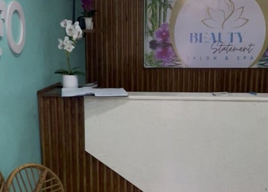 Inviting reception at Beauty Statement Salon & Spa, Ocho Rios, JM with calming decor and welcoming atmosphere.