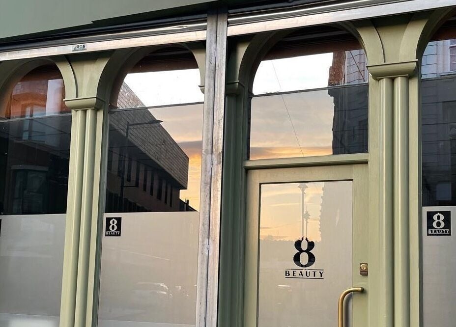 Front view of Nails by Erin, Londonderry, Northern Ireland, GB, with a stylish glass entrance.