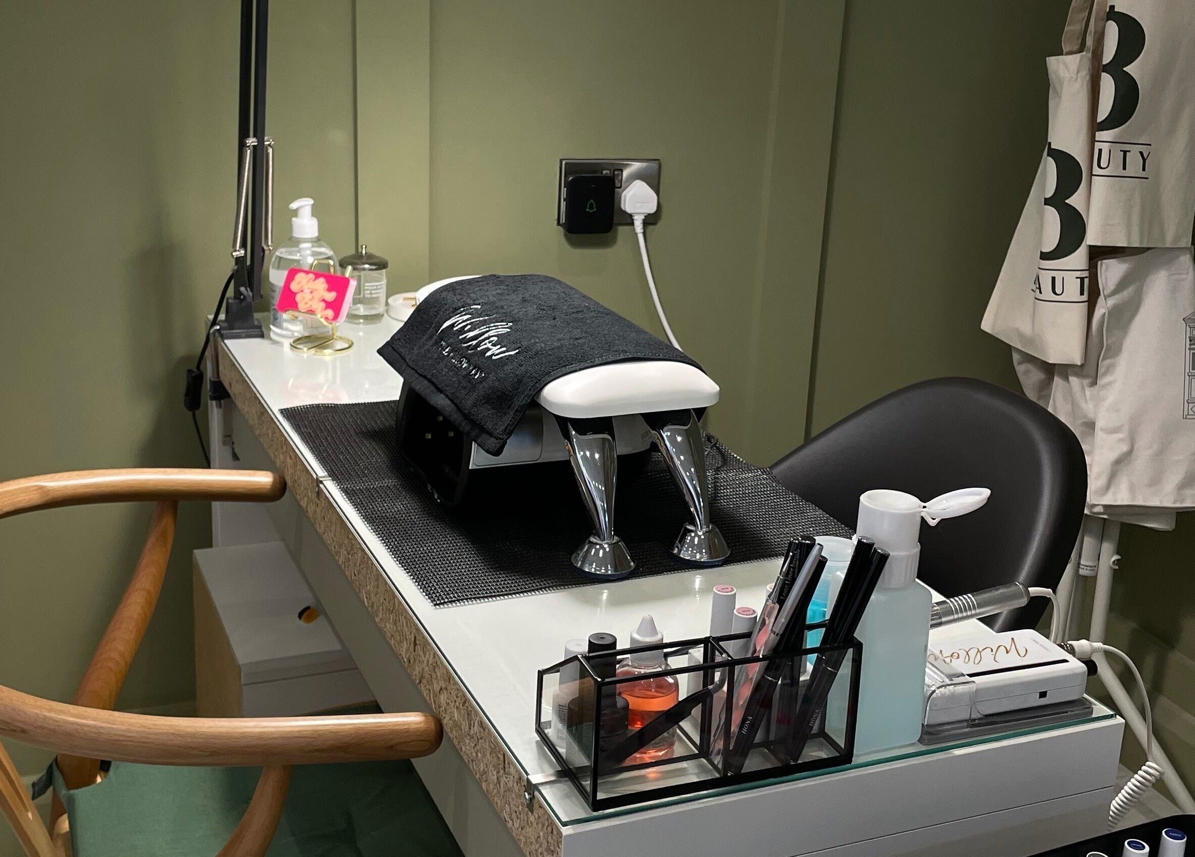 Modern nail station at Nails by Erin in Londonderry, Northern Ireland, GB, featuring stylish decor and amenities.