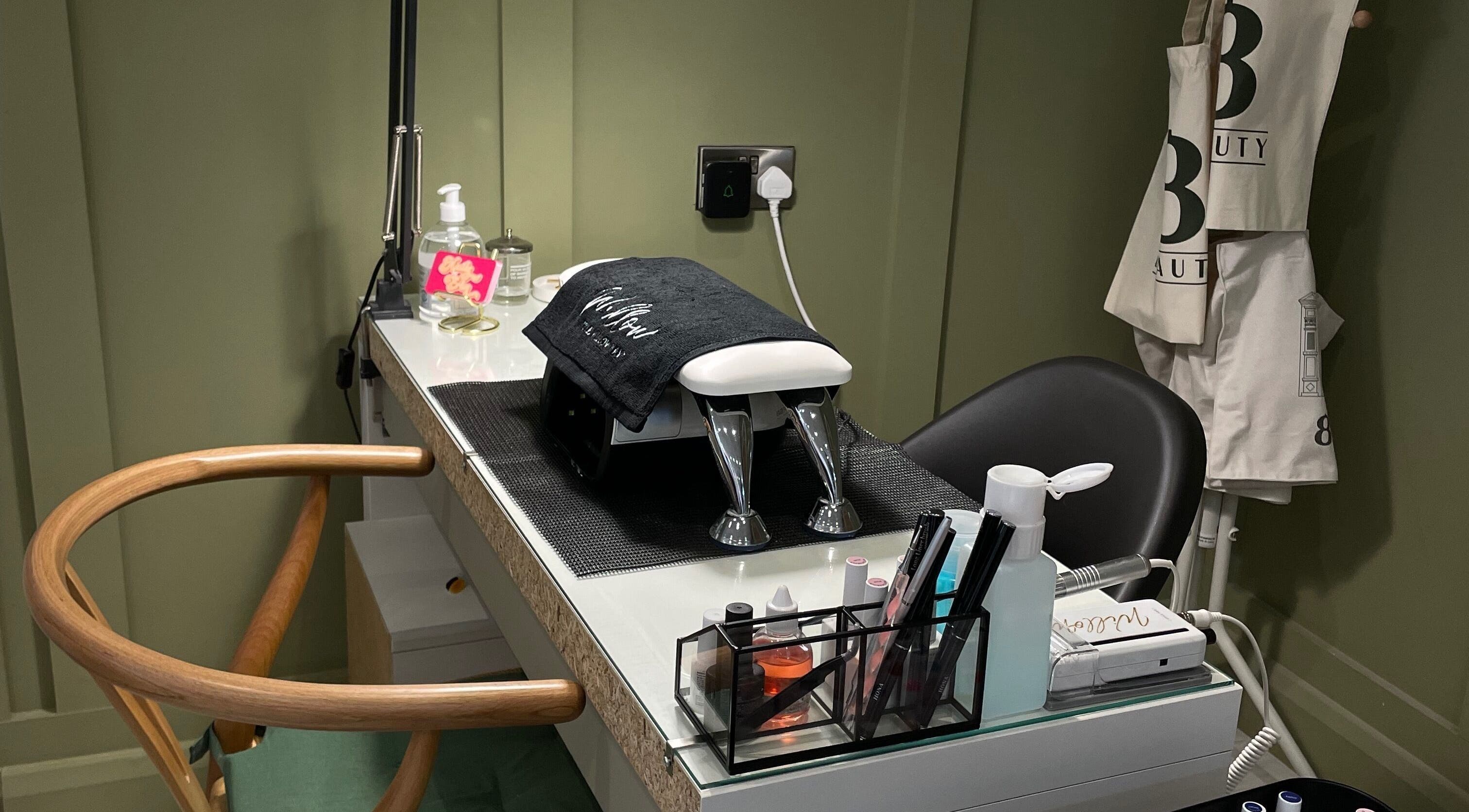 Modern nail station at Nails by Erin in Londonderry, Northern Ireland, GB, featuring stylish decor and amenities.