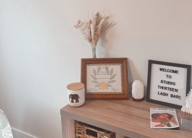 Welcoming display area at Studio 13 Esthetics (Chilliwack), Chilliwack, British Columbia, CA.