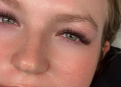 Close-up of eyelash extensions at Studio 13 Esthetics (Chilliwack), Chilliwack, British Columbia, CA.