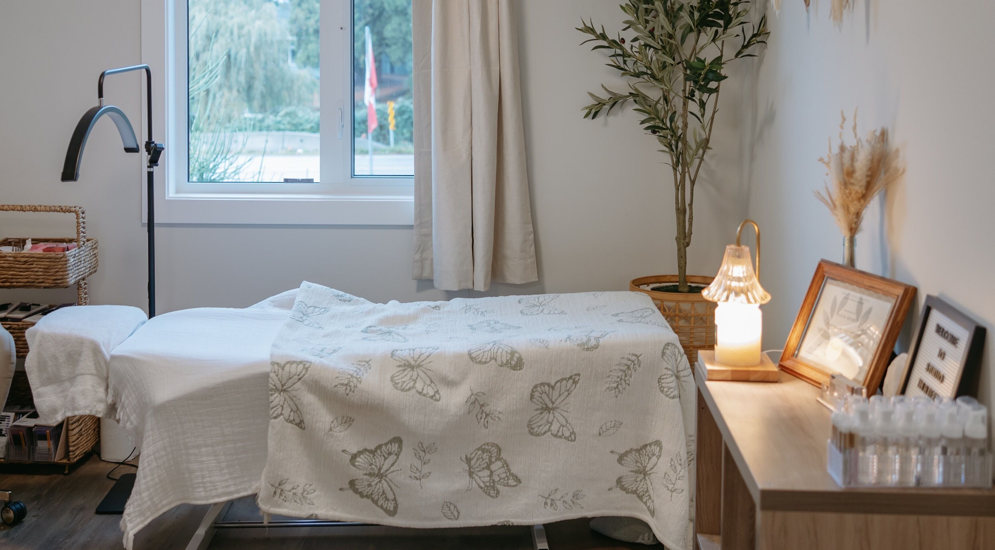 Relaxing treatment room at Studio 13 Esthetics (Chilliwack), Chilliwack, British Columbia, CA.