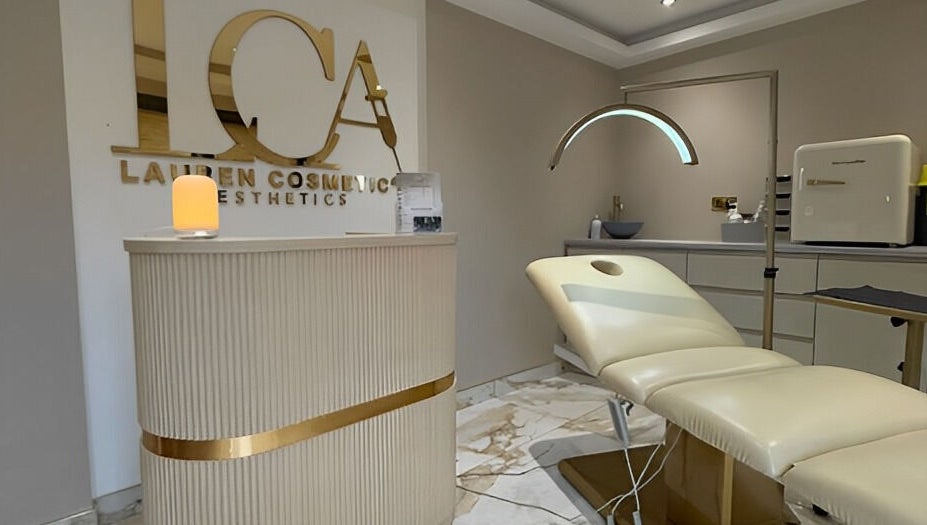 Elegant treatment room at Lauren Cosmetic Aesthetics, Wigan, England, GB, featuring a comfortable chair.
