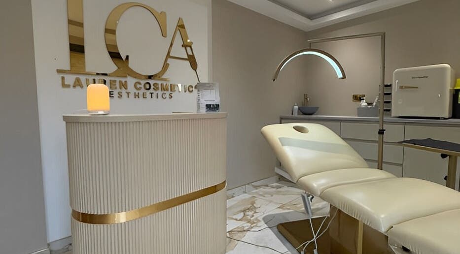 Elegant treatment room at Lauren Cosmetic Aesthetics, Wigan, England, GB, featuring a comfortable chair.
