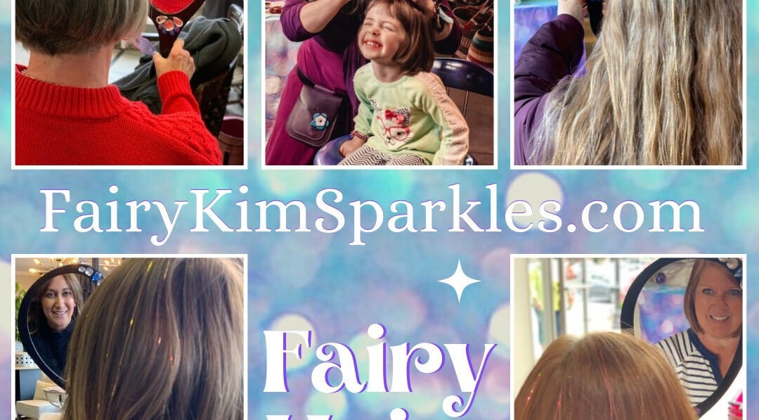 Joyful guests at FairyKimSparkles Fairy Hair, Sun City Carolina Lakes, South Carolina enjoying vibrant hair experiences.