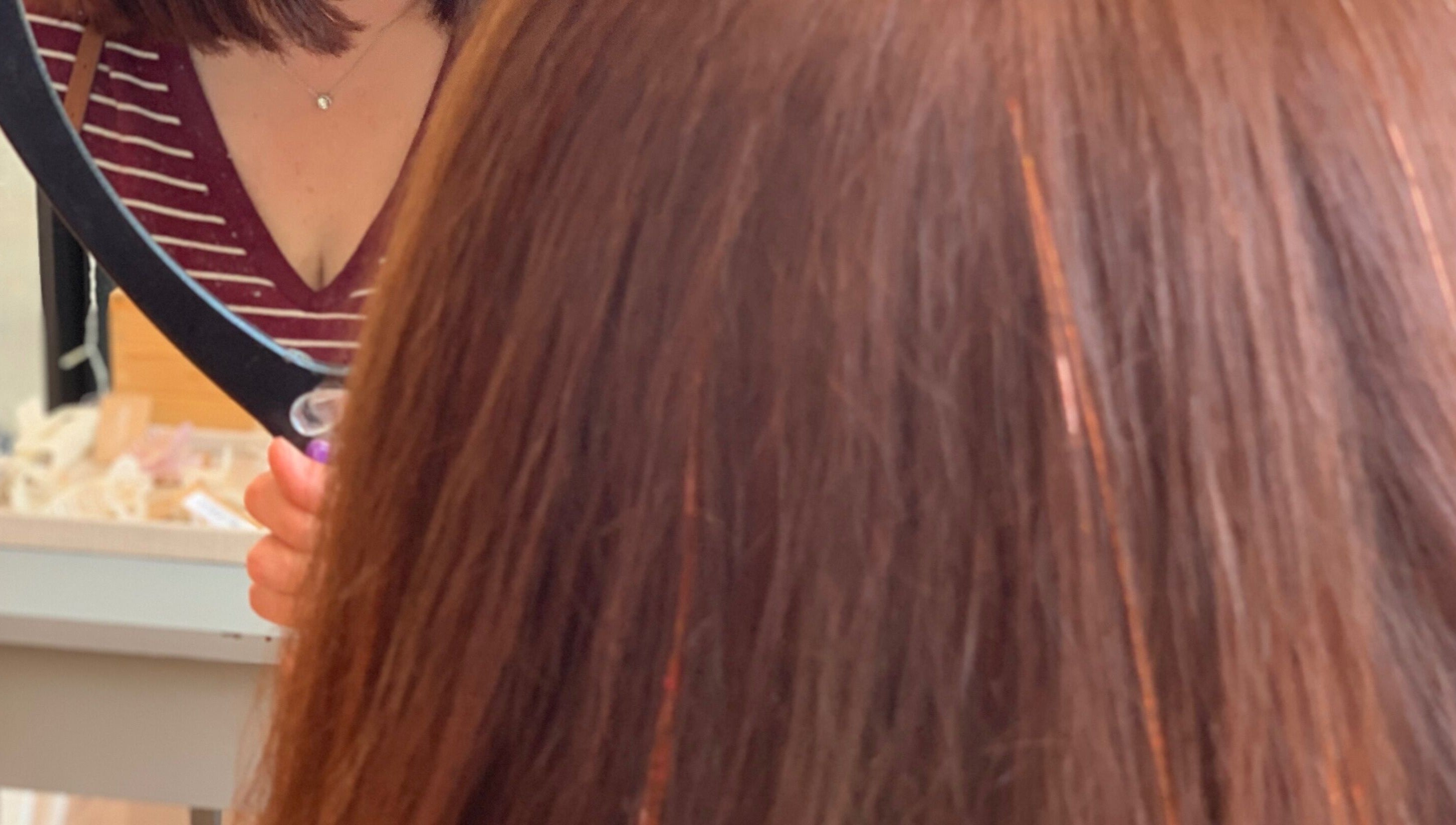 FairyKimSparkles fairy hair styling at Puttery, Charlotte, North Carolina, US, with mirror reflection.