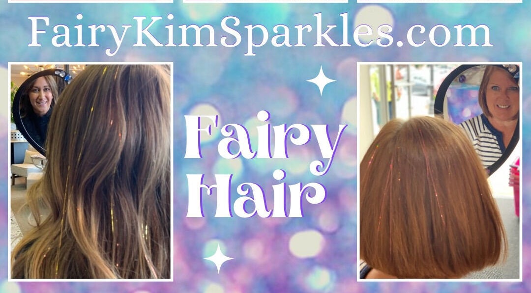 Fairy hair transformations at FairyKimSparkles, Puttery, Charlotte, North Carolina, US. Shimmering hair styling.