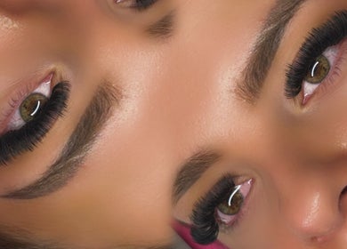 Close-up of styled lashes at Lyss Lash & Beauty Co, Melbourne, Victoria, AU.