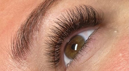 Close-up of expertly styled eyelashes at Helen Marie Beauty, Maghull, England, GB.