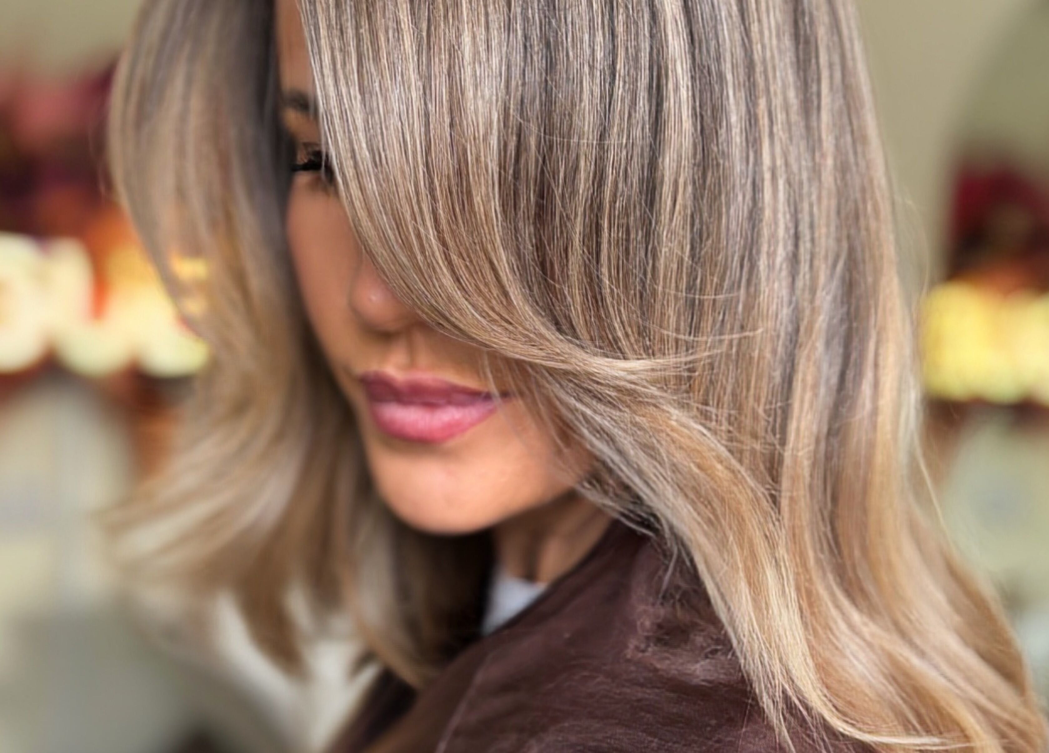 Stylish woman with highlighted hair at Rogue & Vow, Blidworth, England, GB.